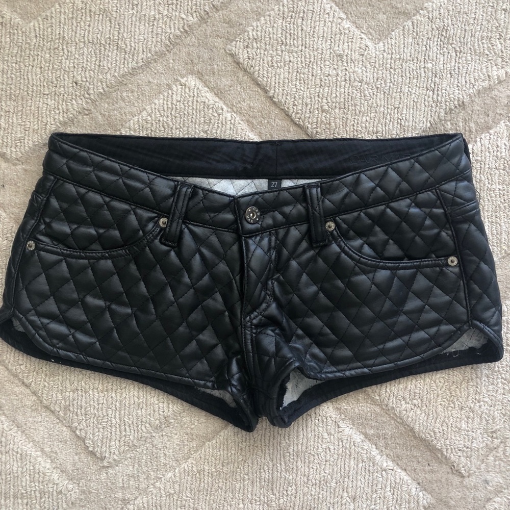 Carmar (LF) quilted vegan leather shorts